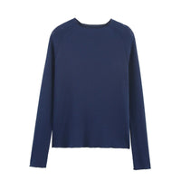 Flora Casual Cotton Shirt with Long Sleeve in Navy