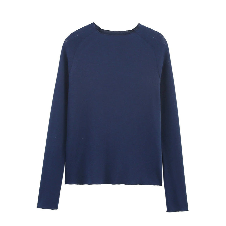 Flora Casual Cotton Shirt with Long Sleeve in Navy