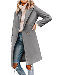 Flora Elegant Coat with Button Front in Grey