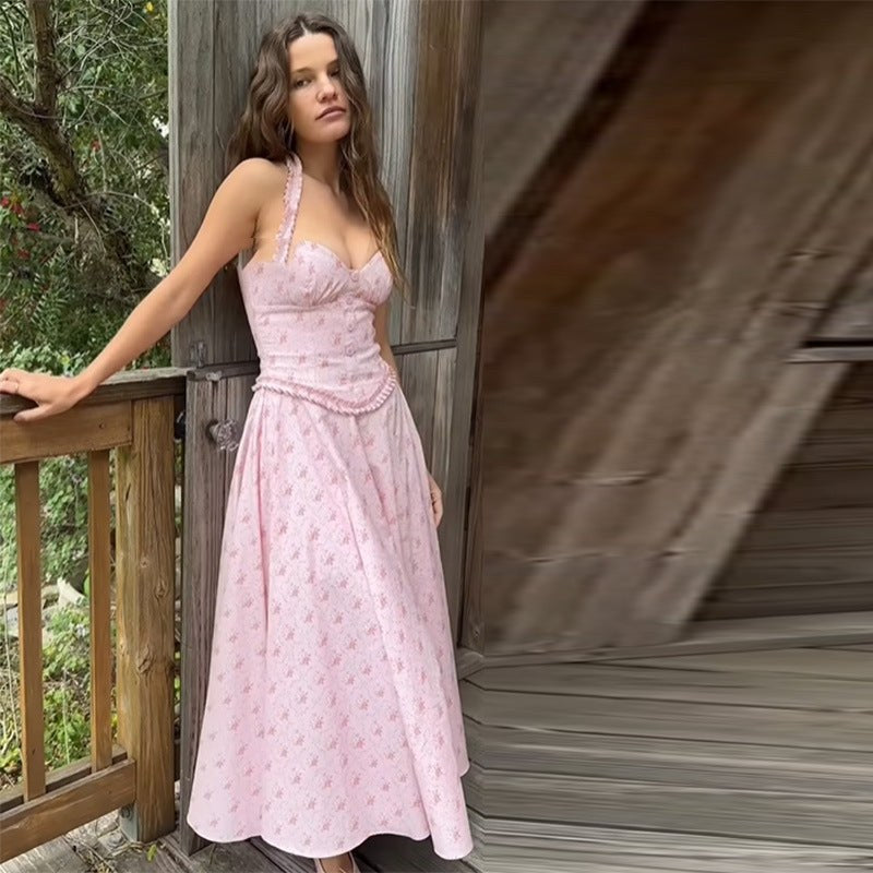 Flora Elegant Evening Dress in Pink