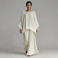Flora Oversized Kaftan Two-Piece Set in Frost