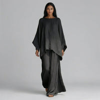 Flora Oversized Kaftan Two-Piece Set in Pewter