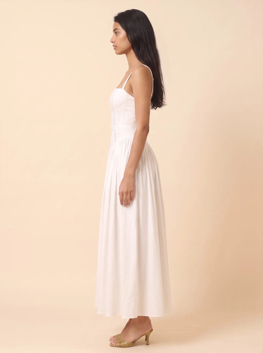FLORAL MAXI DRESS Pearl White 3
