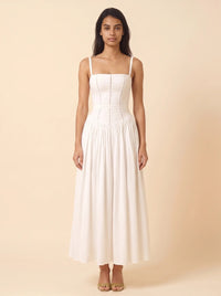 FLORAL MAXI DRESS Pearl White 1