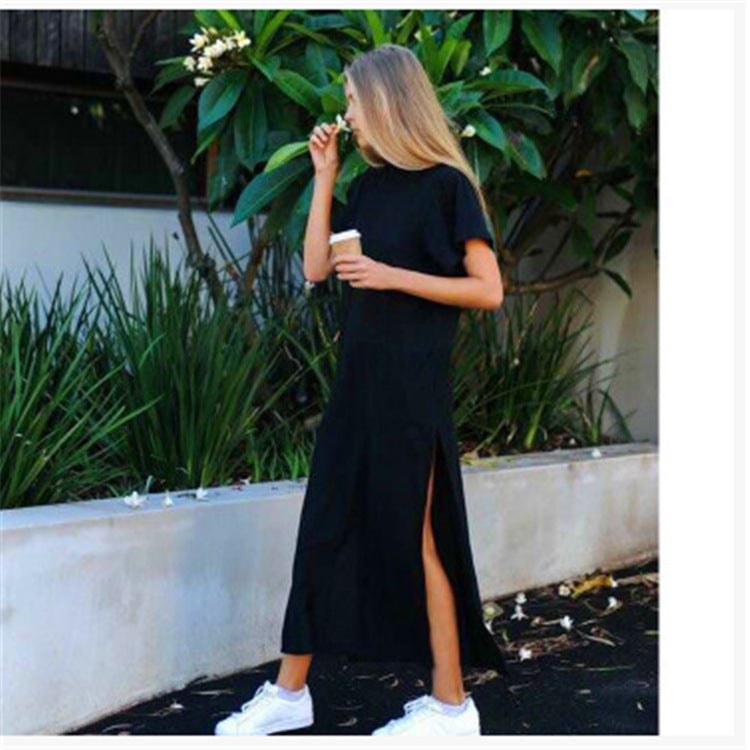 Florence Dress with Side Split in Black