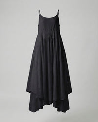 Florence Linen Maxi Dress in Black