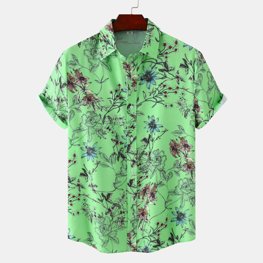 Florence Shirt with Short Sleeve in Turquoise