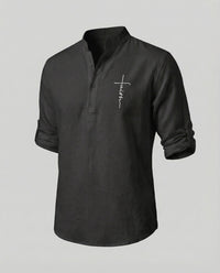 Florian Linen Shirt in Black