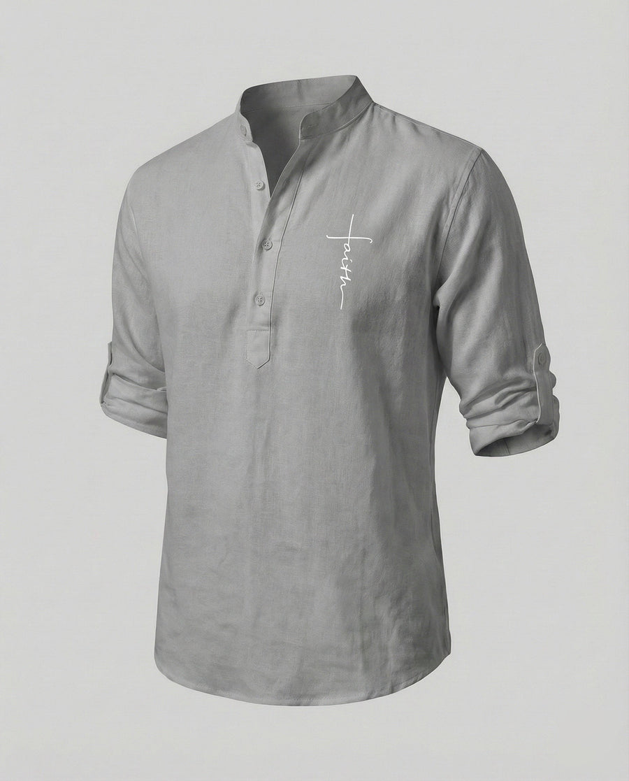 Florian Linen Shirt in Grey
