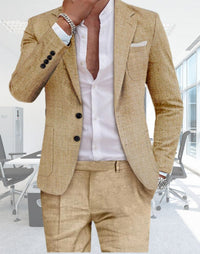 Florian Linen Suit in Light Brown