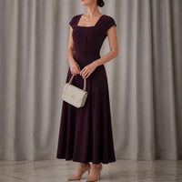 Florinda Women's Square Neck A-Line Midi Dress