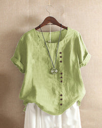 Marion | Women's Casual Summer Button Detail Blouse
