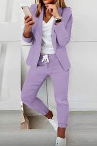 Francesca Women's Casual Blazer and Pants Set in Purple