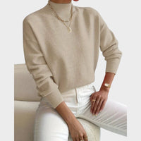 Francesca Women's Mock Neck Long Sleeve Sweater in Yellow