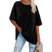 Frances™ Women's Oversized Vintage T-Shirt in Black