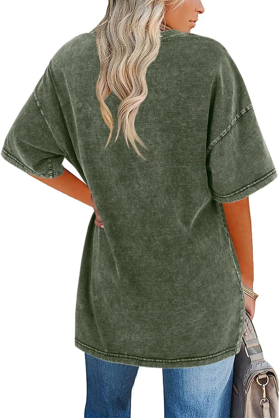 Frances™ Women's Oversized Vintage T-Shirt in Light Gray