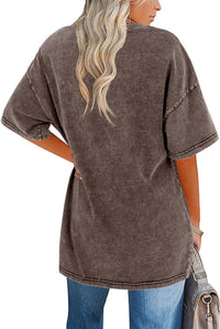 Frances™ Women's Oversized Vintage T-Shirt in Light Gray