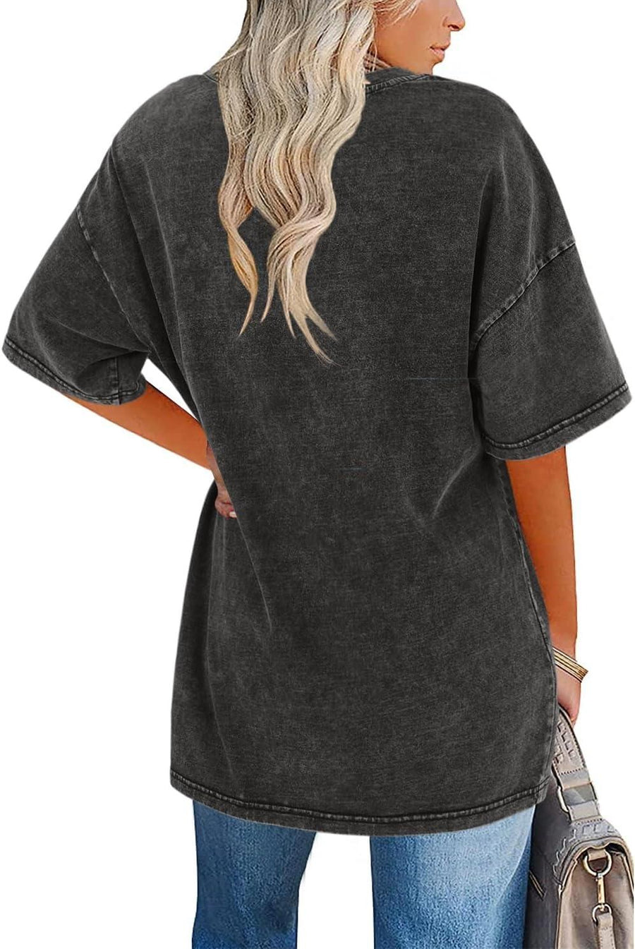 Frances™ Women's Oversized Vintage T-Shirt in Light Gray