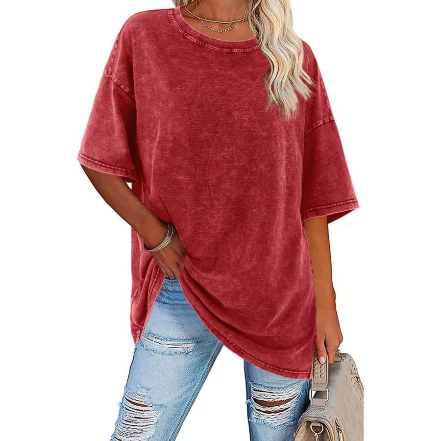 Frances™ Women's Oversized Vintage T-Shirt in Red