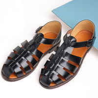 Franco Leather Fisherman Sandal in Charcoal