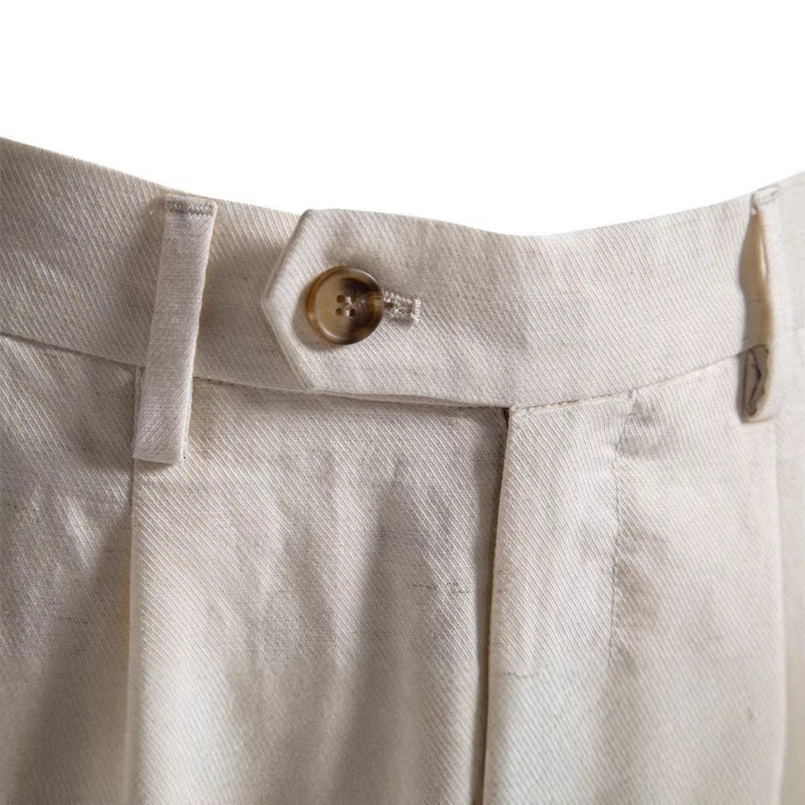 Frederik Casual Linen Shorts with Pleated