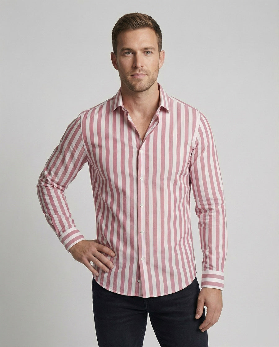 Frederik Linen Blend Shirt with Striped
