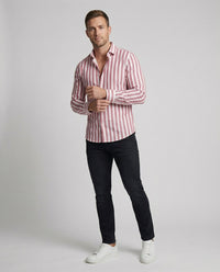 Frederik Linen Blend Shirt with Striped