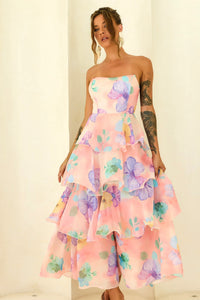 Arabella Chiffon Maxi Dress in Yellow Multi