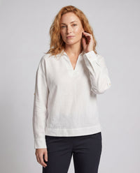 Freya Casual Linen Top with V-Neck