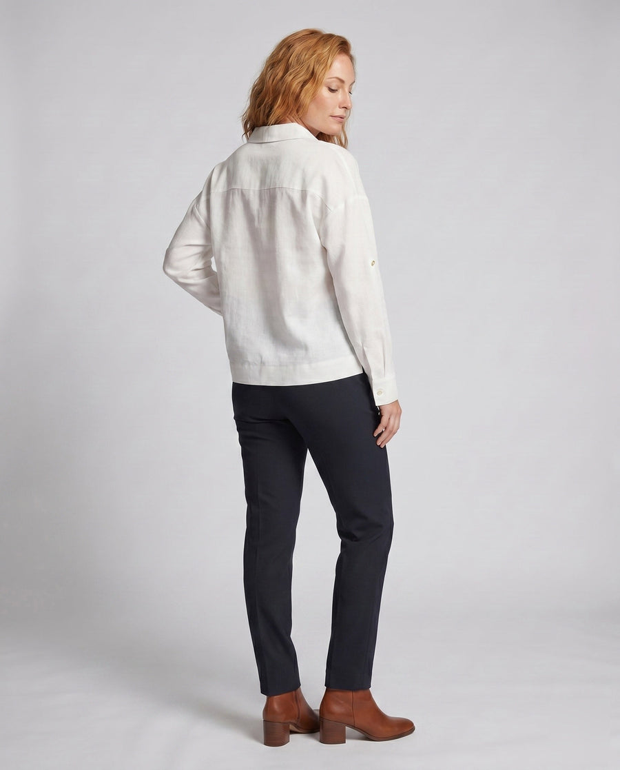 Freya Casual Linen Top with V-Neck
