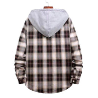 Freya Jacket with Checked and Hood in Blue