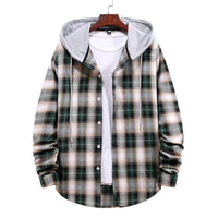 Freya Jacket with Checked and Hood in Green