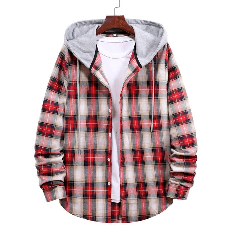 Freya Jacket with Checked and Hood in Red