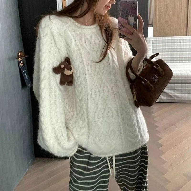 Freya Knit Sweater in Milch White
