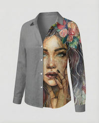 Freya Linen Shirt in Grey