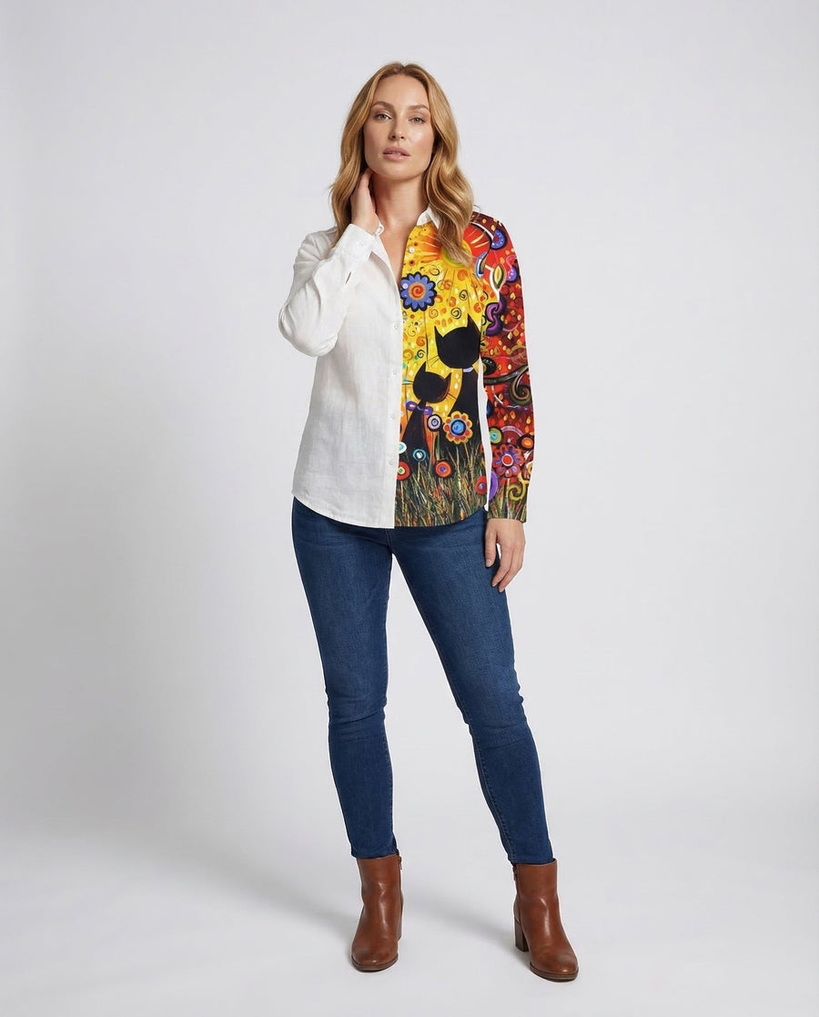 Freya Linen Shirt in Multicolour