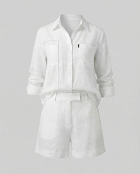 Freya Linen Shorts in White