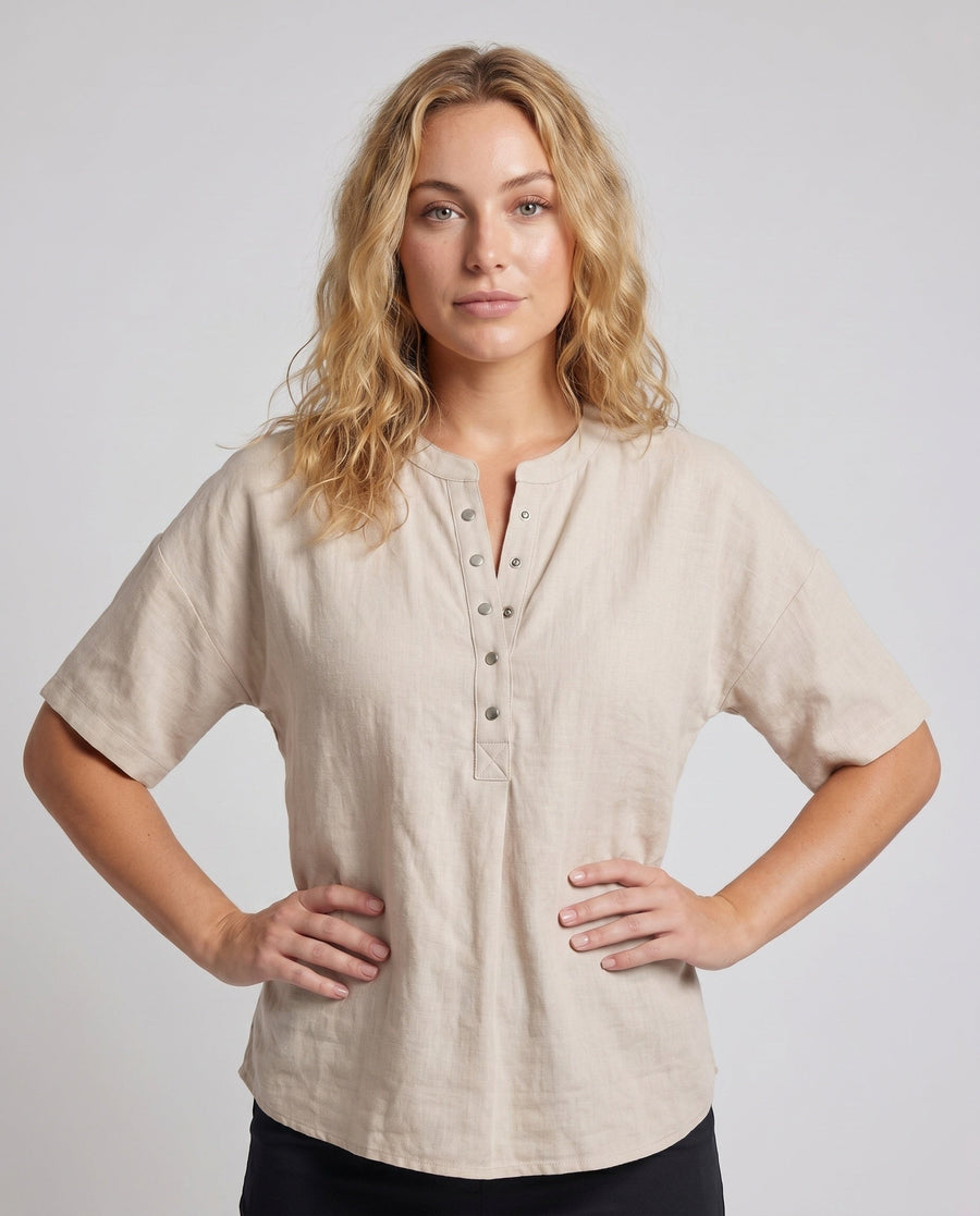Frida Casual Linen Shirt with Button Front
