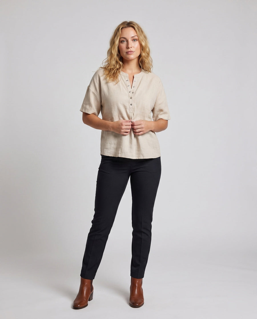 Frida Casual Linen Shirt with Button Front