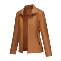 Frida Leather Jacket in Camel