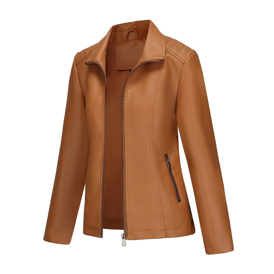 Frida Leather Jacket in Camel