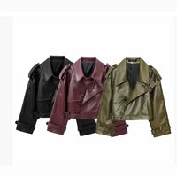 Frida Leather Jacket with Belted