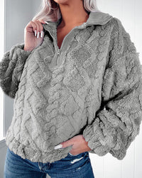 Frida Sweater with Zip Front in Grey