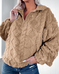 Frida Sweater with Zip Front in Khaki