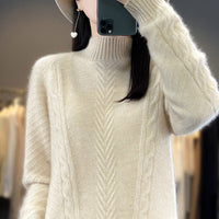 Gabriella Elegant Knit Sweater with Crew Neck
