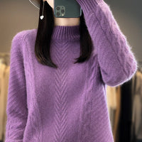 Gabriella Elegant Knit Sweater with Crew Neck