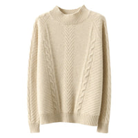 Gabriella Elegant Knit Sweater with Crew Neck