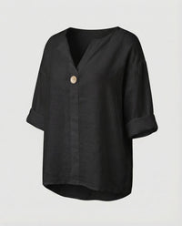 Gabriella Linen Tunic in Black