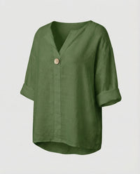 Gabriella Linen Tunic in Olive Green
