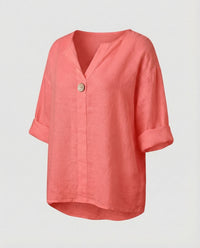 Gabriella Linen Tunic in Red